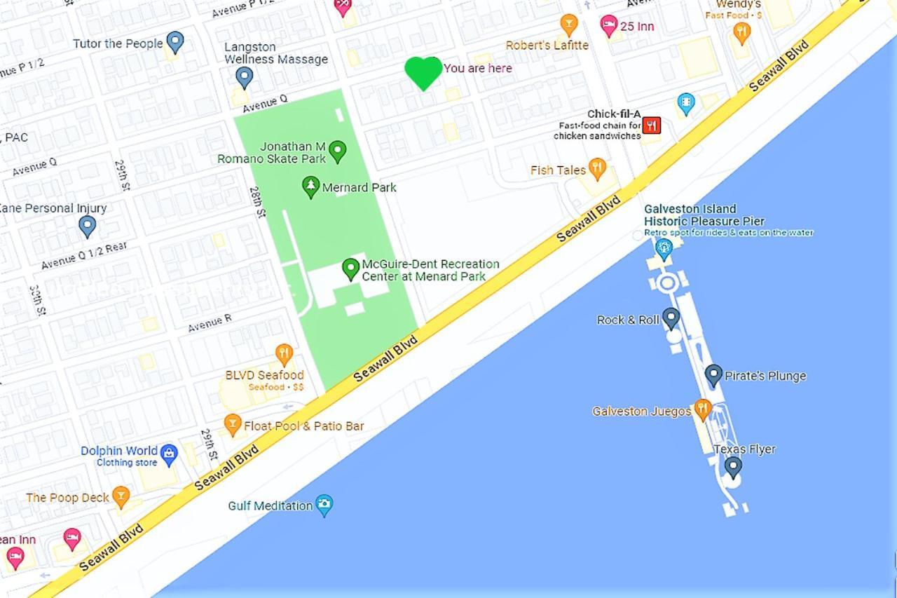 Casaazul-2605A-Couples Retreat By Beach & Pleasure Pier 1 Block Away- 2Bed 2Bath- 7 Minutes To Cruise Terminal 加尔维斯敦 外观 照片